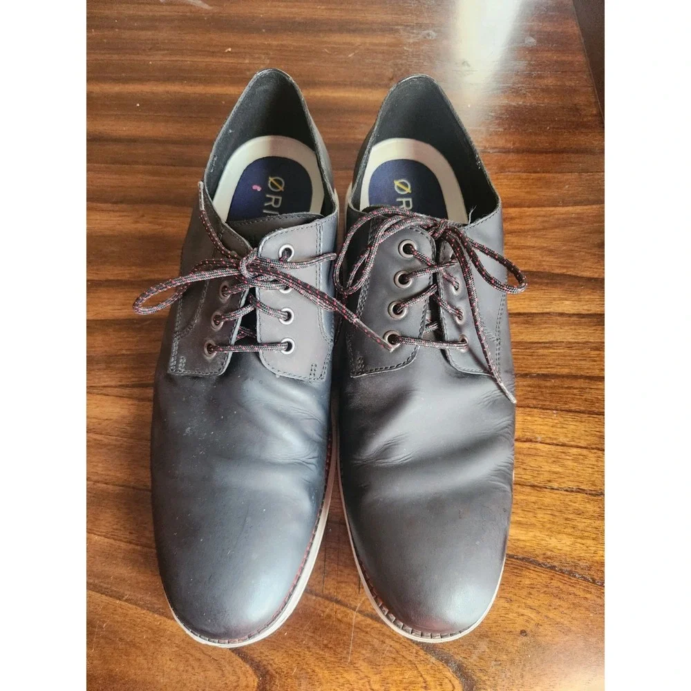 Cole Haan Men's OriginalGrand Plain Toe Oxford Leather Shoes Black Size 10.5